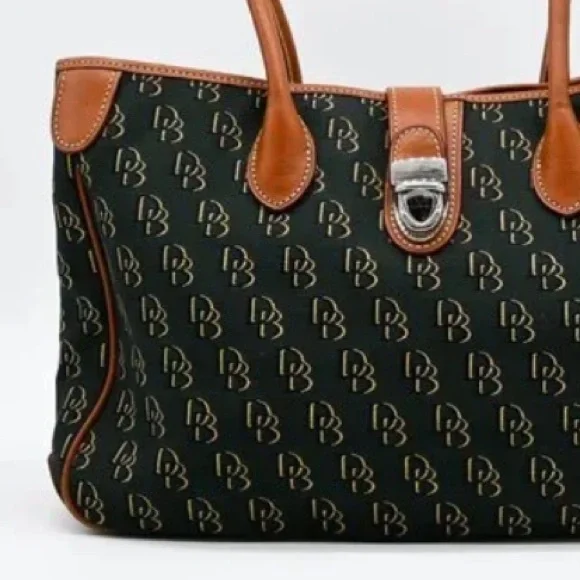 RARE Vintage Like new DOONEY & BOURKE Canvas Monogram ahoulder Bag